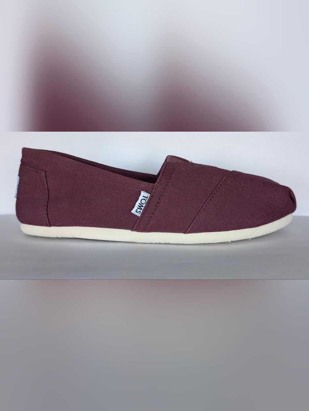 TOMS Classic Canvas Slip-On Flats Women's Size 7 Red Mahogany Burgundy NWT